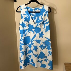 Stunning MILLY Blue and White Floral Dress Perfect for Spring parties. Size 14.